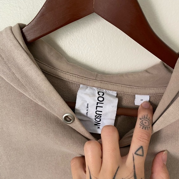 COLLUSION longline camel hoodie - Picture 5 of 9